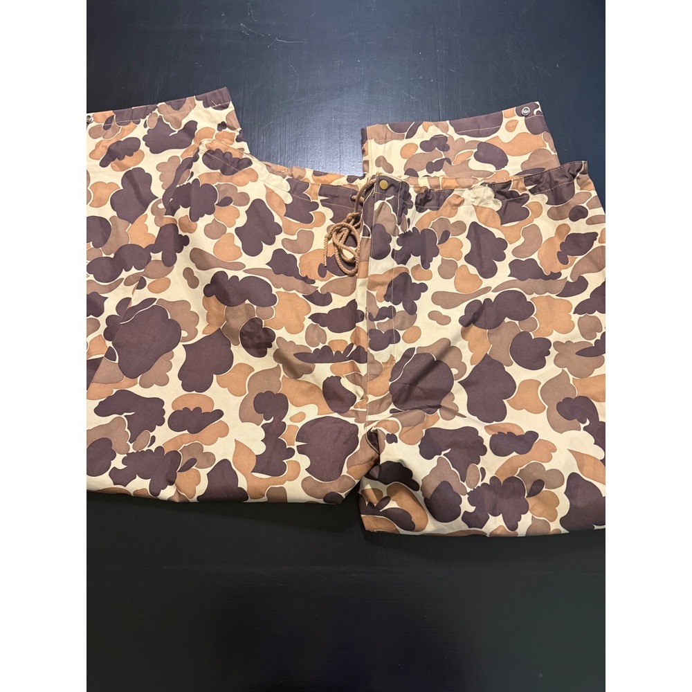 Hodgman Vintage Duck Camo Rain Pants XXL PVC Backed Waterproof Hunting Fishing‎
